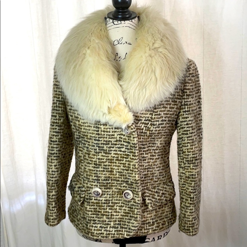 Vintage Fox collared Short Wool Coat